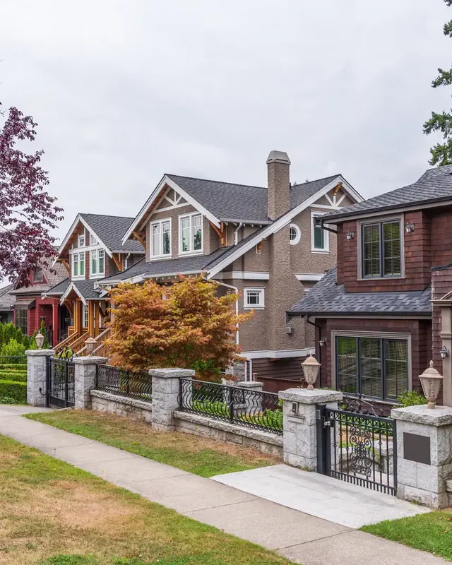 Established residential street lined with mature trees on a summer afternoon.